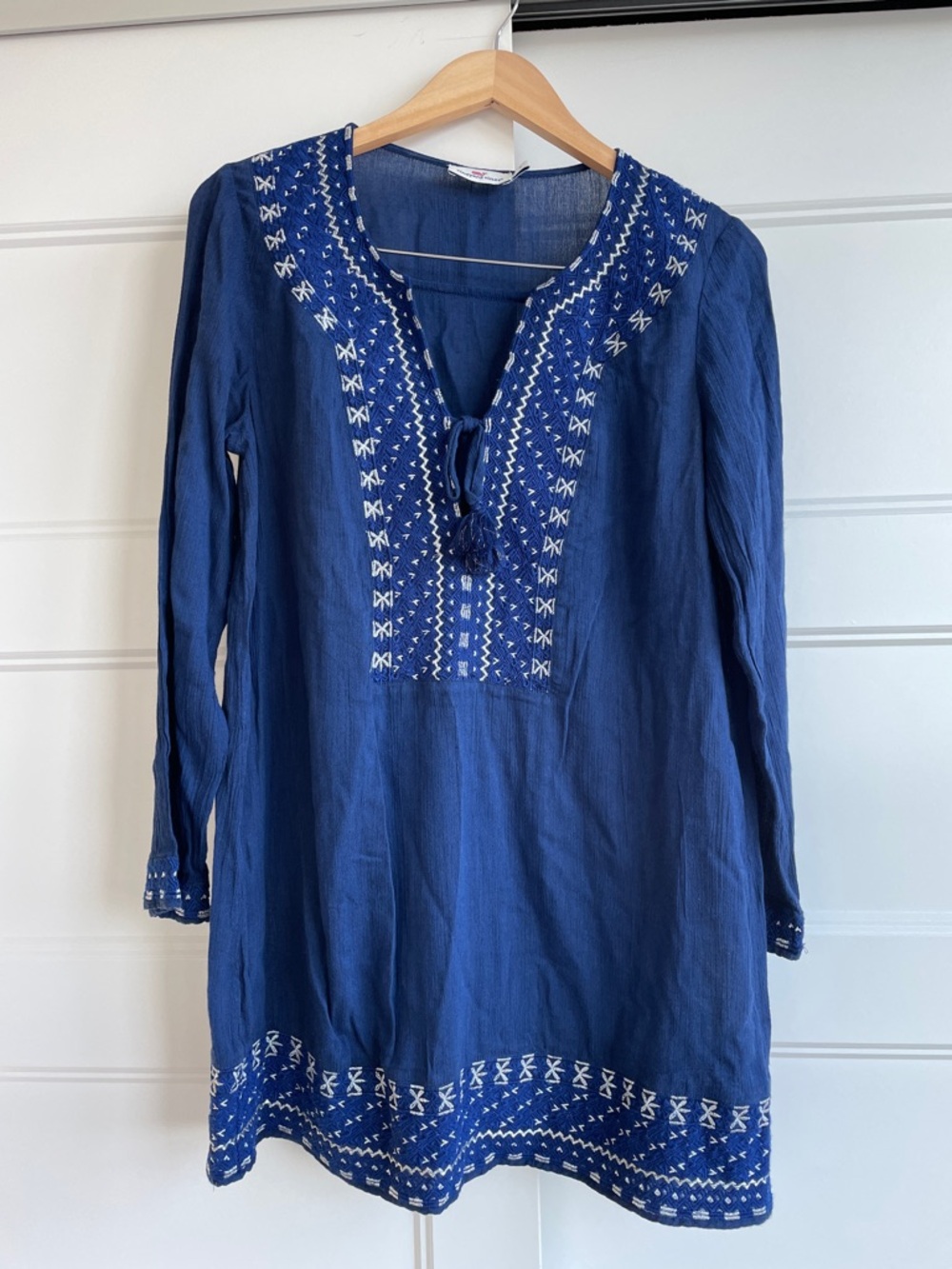 VINEYARD VINES Embroidered Tassel Cover-Up Tunic Dress‎ Small